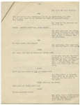 Moe Howard's 3pp. Script for a Sketch Involving a Burlesque Girl -- Circa October 1952 -- Very Good Condition